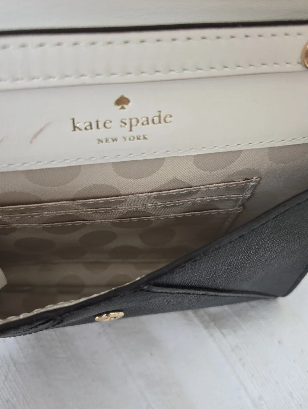 Kate Spade Cedar Street Monday Black Crossbody Bag  Walet On Chain Black Leather